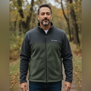 Columbia Charcoal and Forest Fleece Jacket